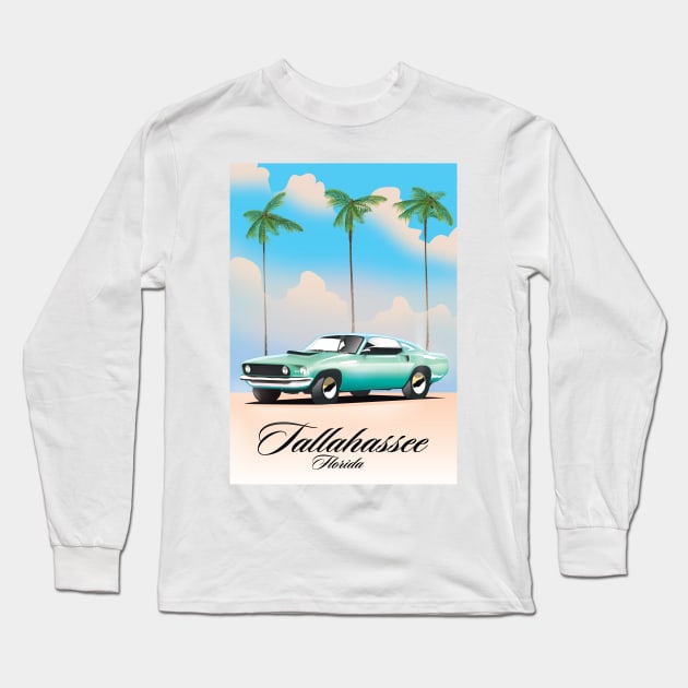 Tallahassee Florida travel poster Long Sleeve T-Shirt by nickemporium1